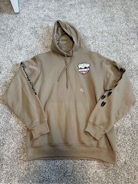 Olive Green Logo Hoodie - Men's Casual Pullover